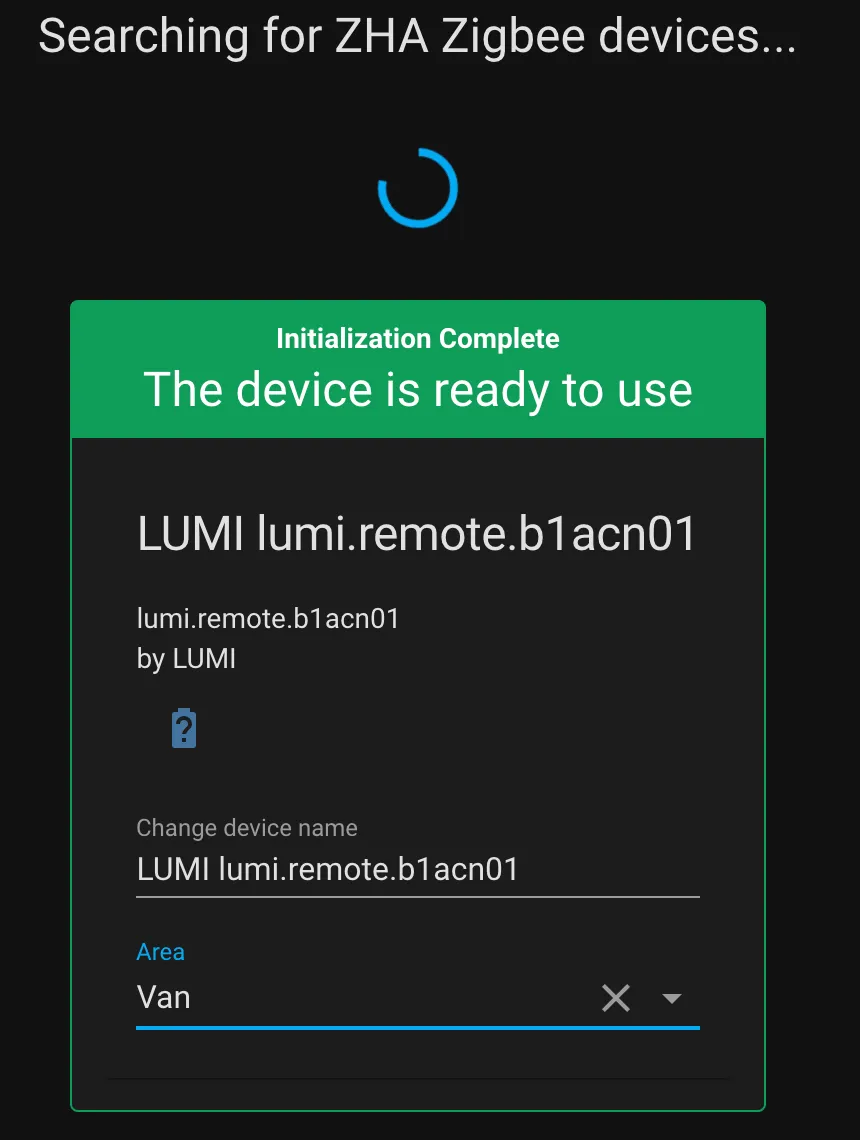 Home Assistant discovering the Aqara switch