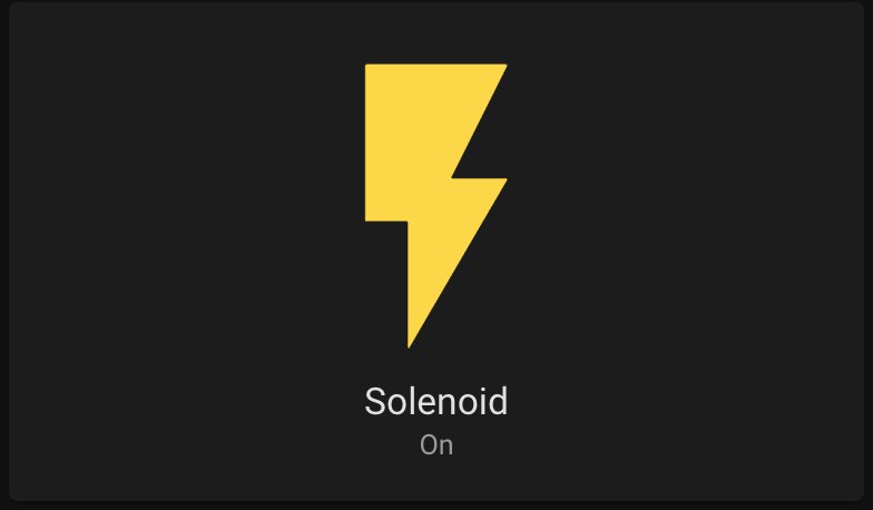 Solenoid switch on Home Assistant dashboard