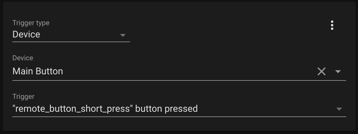 Automation trigger — button press