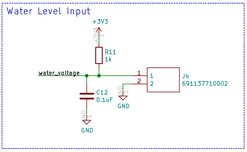 Voltage divider schematic for the water sensor