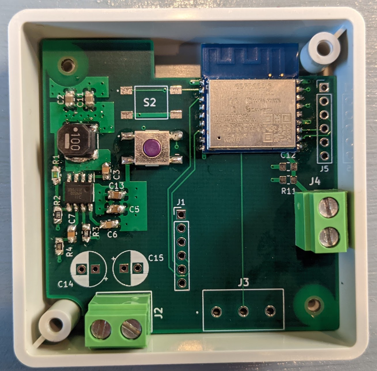 Assembled ESP8266 water sensor PCB