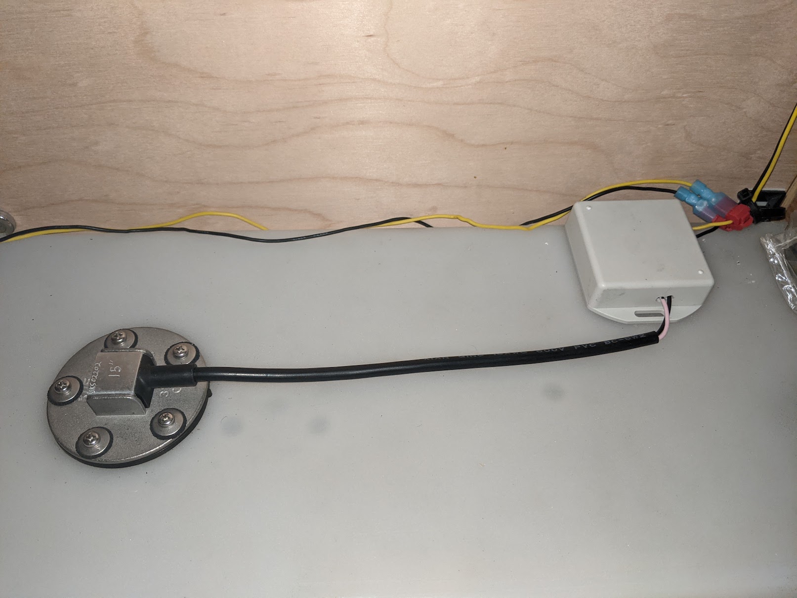 ESP8266 board installed near water tank